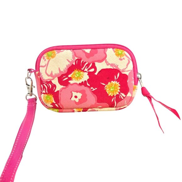 Lilly Pulitzer Pink Floral Garden Print Small Zip Around Pouch Mini Bag Wristlet - Picture 5 of 8